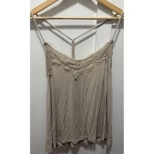 BKE Boutique Women's Small Lace Tank Top Blouse Dusty Purple Mock Neck Cut Out